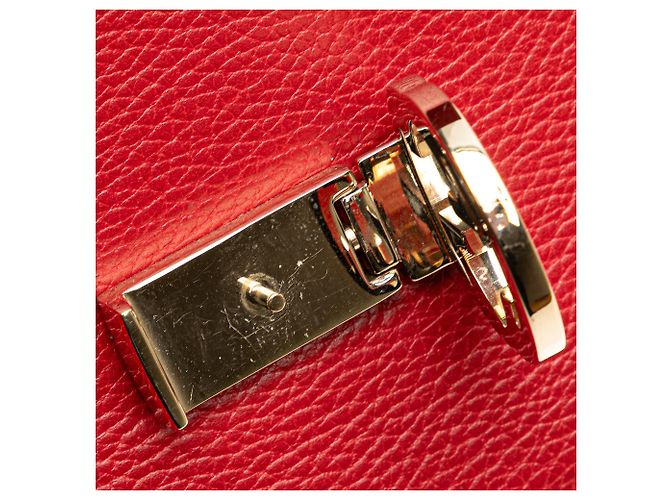 Gucci Rosso Piccolo Dollar in Pelle di Vitello Borsa a Spalla Interlocking G - vista 7