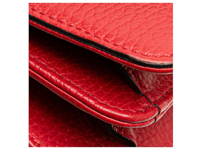 Gucci Rosso Piccolo Dollar in Pelle di Vitello Borsa a Spalla Interlocking G - vista 8