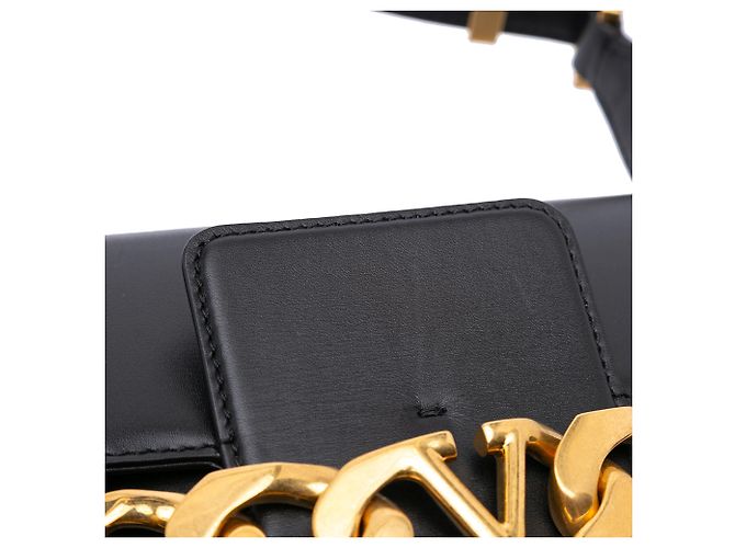 Borsa a spalla Valentino Vlogo in pelle nera media Nero - vista 7