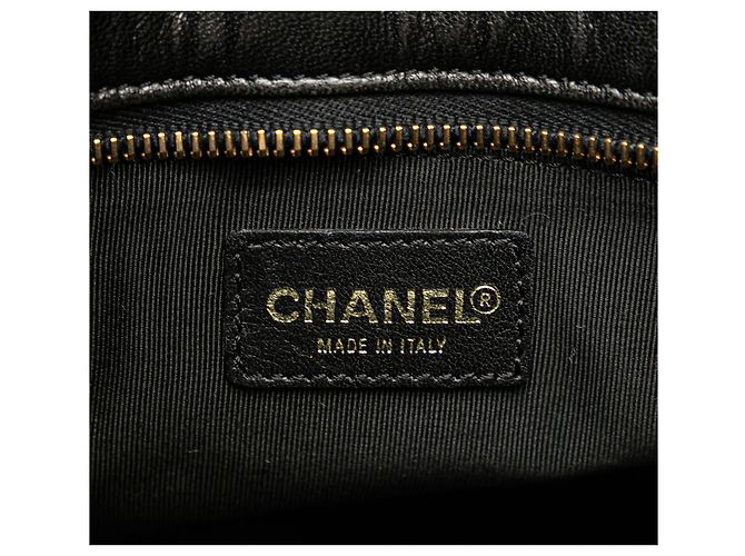 Chanel Schwarze CC Schokoladentafel Lammleder Tasche - Ansicht 5