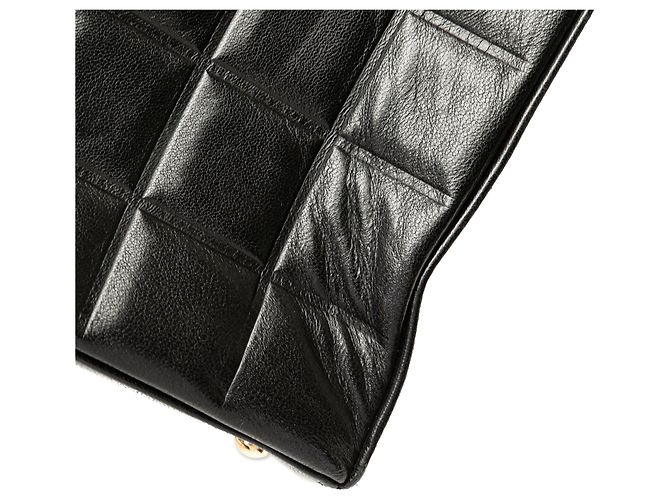 Chanel Schwarze CC Schokoladentafel Lammleder Tasche - Ansicht 8
