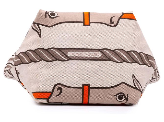 Hermès Marrone Toile H Plume Quadrige al Filo Steeple 31 Beige - vista 3