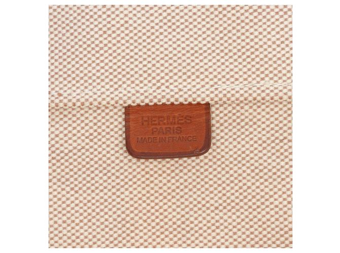 Hermès Marrone Toile H Plume Quadrige al Filo Steeple 31 Beige - vista 5