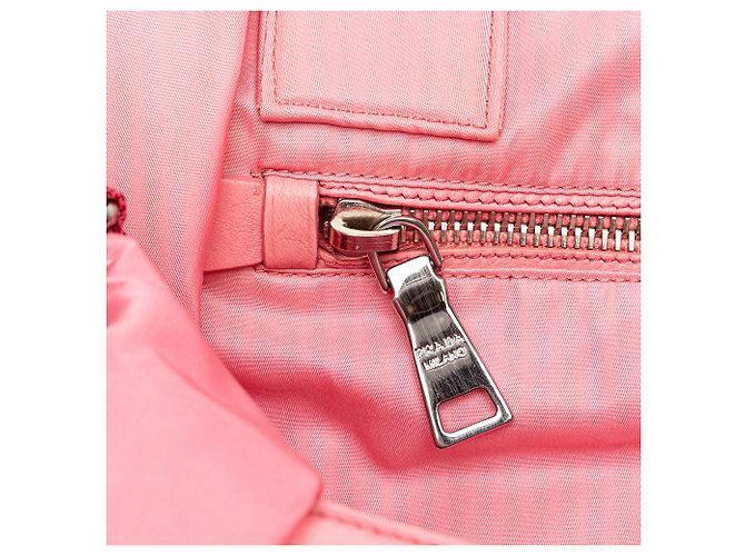 Borsa satchel reversibile Prada Pink Tessuto Rosa - vista 8