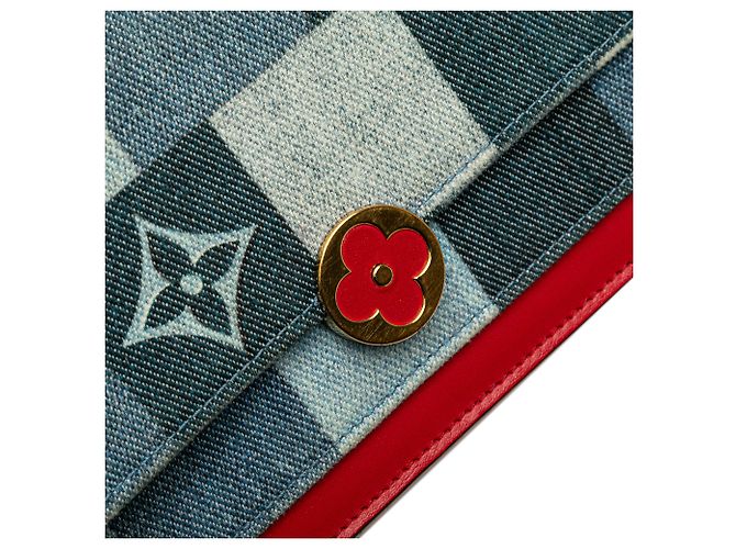 Portefeuille Chaîne Fiore en Patchwork Denim Monogram Bleu Louis Vuitton - vue 7