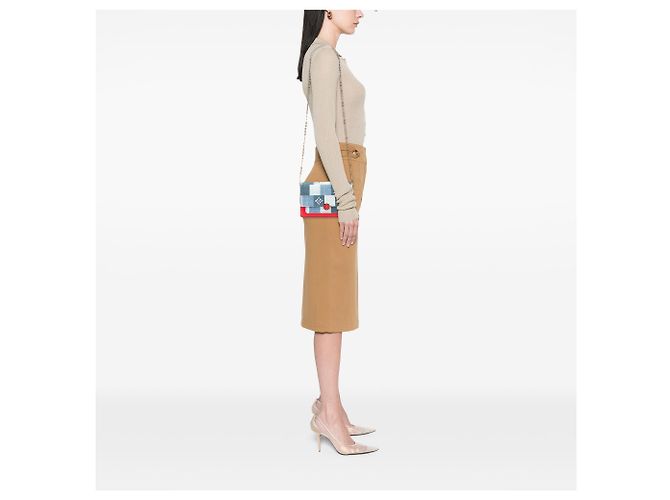 Portefeuille Chaîne Fiore en Patchwork Denim Monogram Bleu Louis Vuitton - vue 9