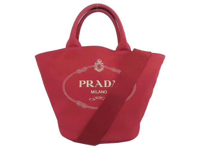 Bolso Tote Canapa de Prada Roja - vista 11