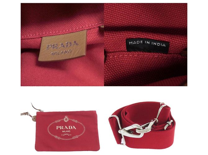 Bolso Tote Canapa de Prada Roja - vista 6