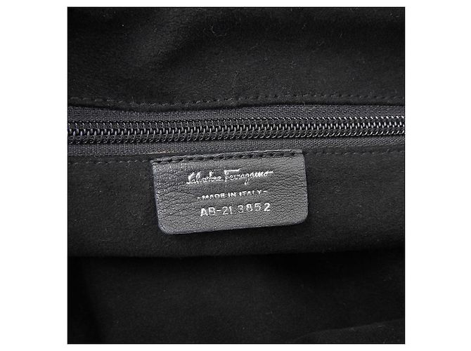 Borsa a spalla in pelle con catena Salvatore Ferragamo Nero - vista 6