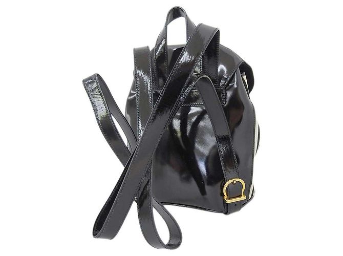 Salvatore Ferragamo Streifen Rucksack Schwarz Weiß - Ansicht 2