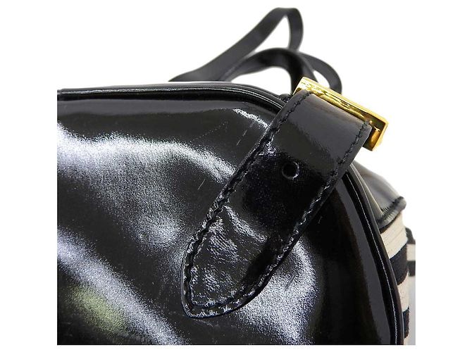 Salvatore Ferragamo Streifen Rucksack Schwarz Weiß - Ansicht 3