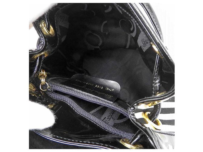 Salvatore Ferragamo Streifen Rucksack Schwarz Weiß - Ansicht 7