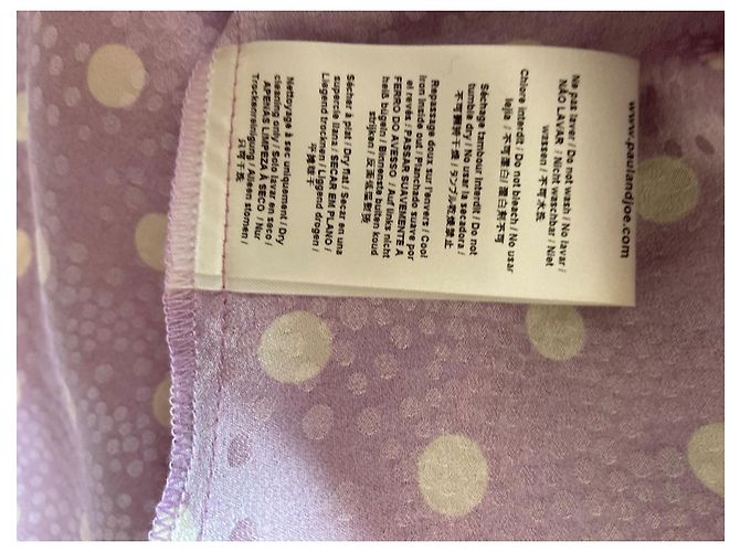 Vestido envelope Paul & Joe de bolinhas em viscose e seda roxo - vista 12
