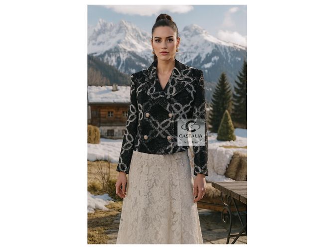 Chanel Neue Werbekampagne 2019 Schwarze Tweedjacke 34 FR - Ansicht 6