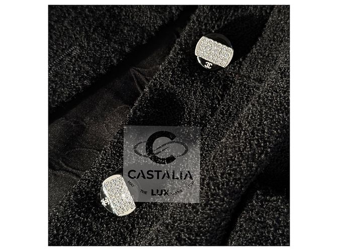 Chanel Schwarze Tweed-Cape-Jacke Paris / Saint-Tropez 40 FR - Ansicht 12