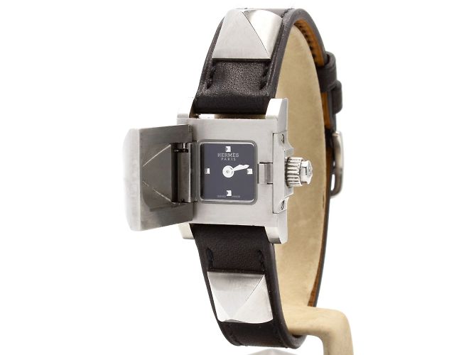 Orologio Hermès Médor acciaio quadrante nero Argento - vista 2
