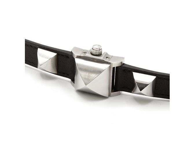 Orologio Hermès Médor acciaio quadrante nero Argento - vista 3