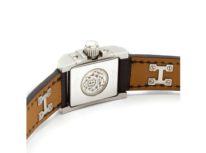 Orologio Hermès Médor acciaio quadrante nero Argento - vista 4