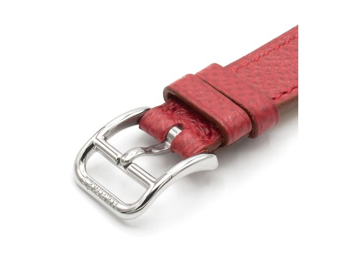 Relógio Hermès Arceau de aço e banhado a ouro com pulseira de couro vermelho Dourado - vista 5