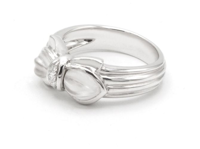 Boucheron white gold ring with rock crystal and diamonds Silvery - view 2