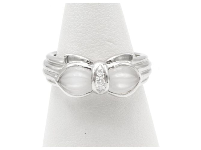 Boucheron white gold ring with rock crystal and diamonds Silvery - view 4
