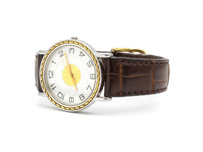 Sellier-Uhr von Hermès. Golden - Ansicht 3