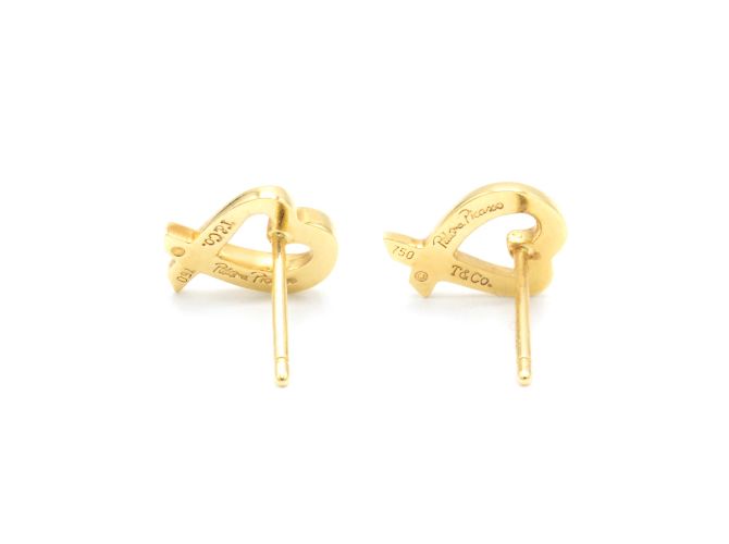 Orecchini Tiffany & Co Paloma Picasso Loving Heart in Oro Giallo 18k D'oro - vista 4