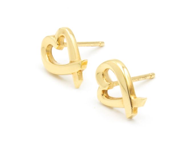 Orecchini Tiffany & Co Paloma Picasso Loving Heart in Oro Giallo 18k D'oro - vista 5