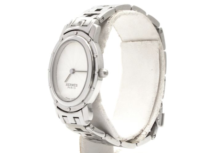 Reloj Hermès Clipper Ovale CO1.210. Plata - vista 2