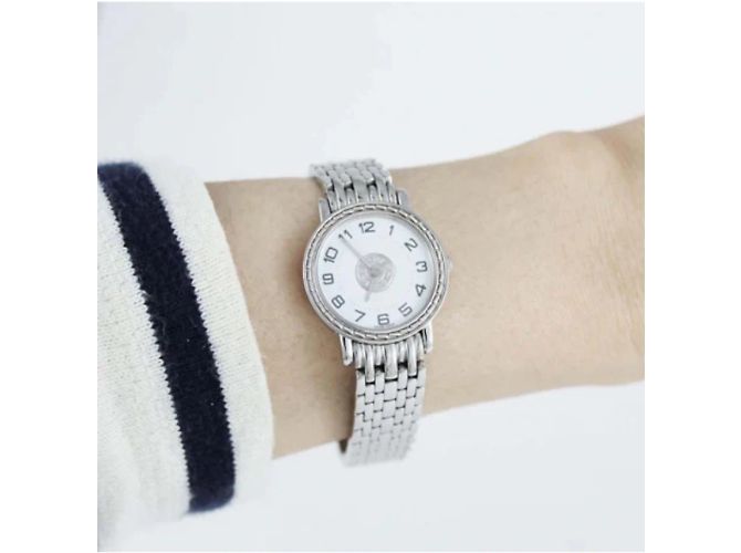 Hermès Hermes Sellier Uhr (SE4.210). Silber - Ansicht 3