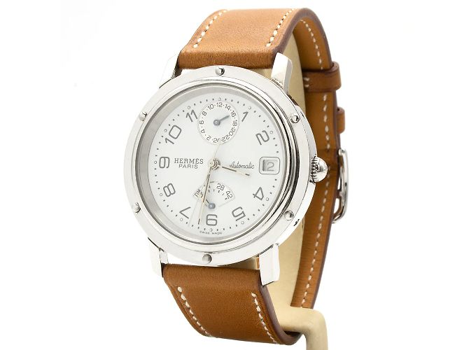 Superb relógio Hermès Clipper Chrono CL5.710. Prata - vista 2