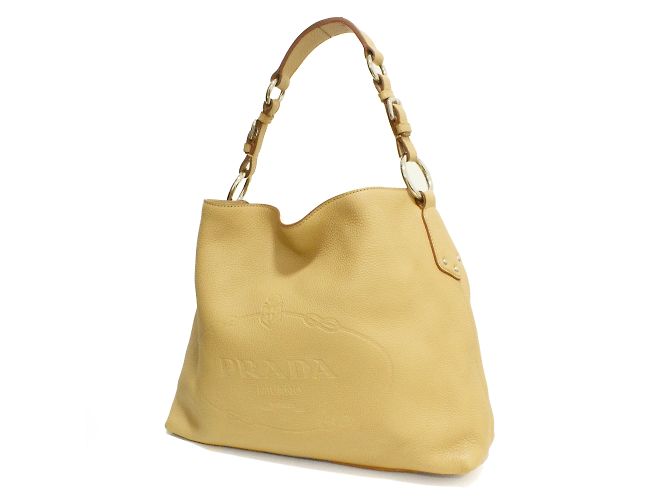 Tote Borsa a mano Prada in pelle beige - vista 2