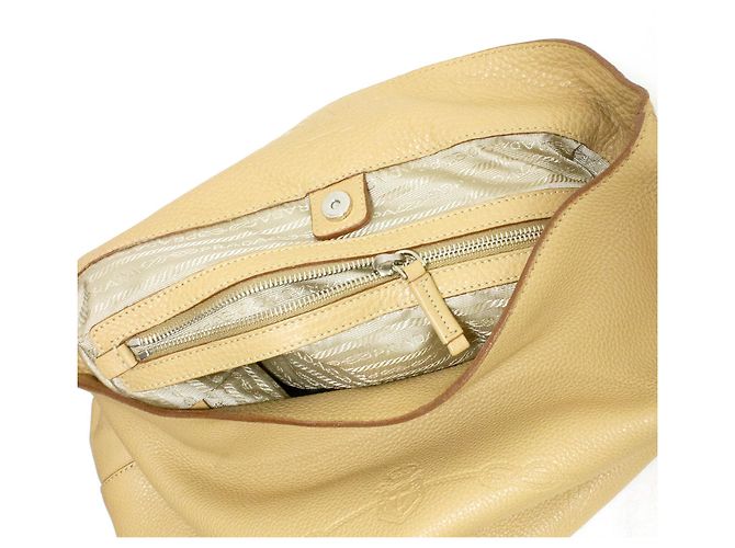 Tote Borsa a mano Prada in pelle beige - vista 7