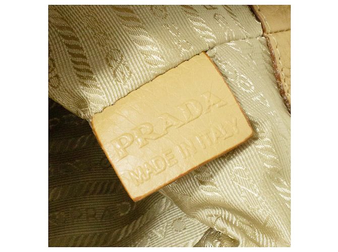 Tote Borsa a mano Prada in pelle beige - vista 8