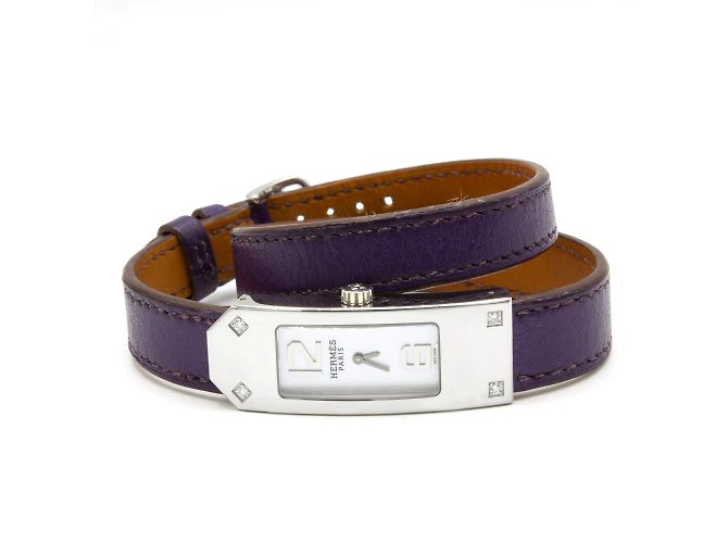 Hermès Hermes Kelly II Uhr (REF : KT1.230) mit Diamanten. Silber - Ansicht 3