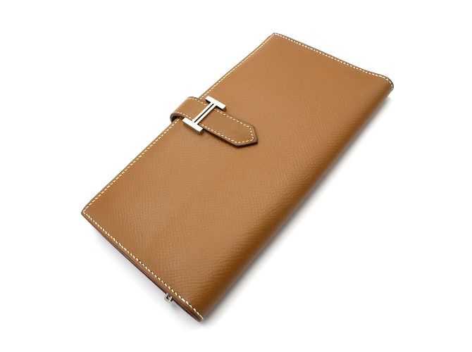 Cartera Hermès, modelo "Béarn Soufflet". Castaño - vista 3