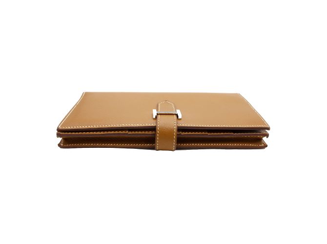 Cartera Hermès, modelo "Béarn Soufflet". Castaño - vista 4