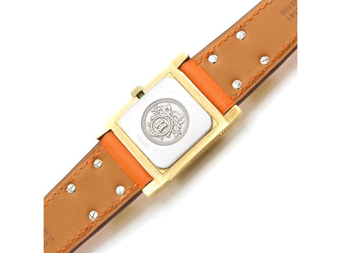 Hermès Superbo orologio da donna Hermes Médor placcato oro. D'oro - vista 5