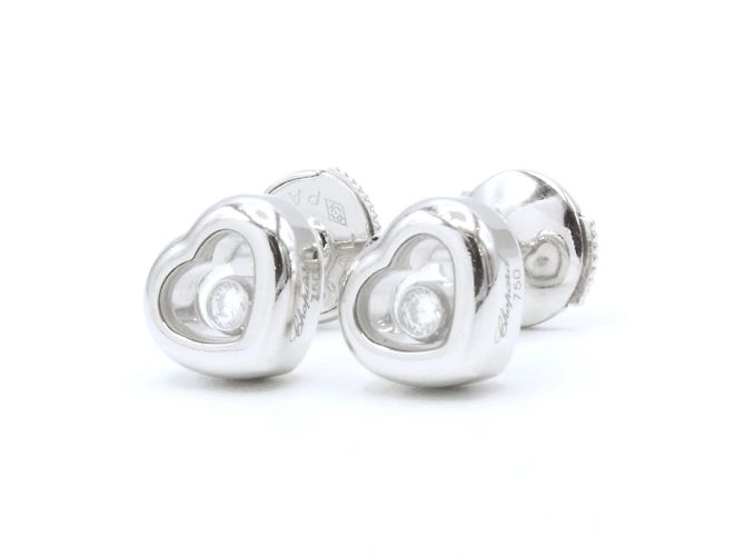 Magnifike Chopard Happy Diamonds Ohrringe. Silber - Ansicht 2