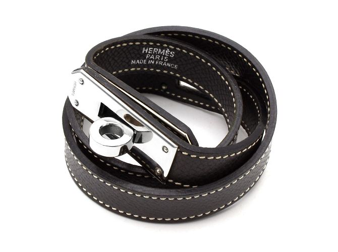 Pulsera Hermès Kelly Double Tour. Gris - vista 7