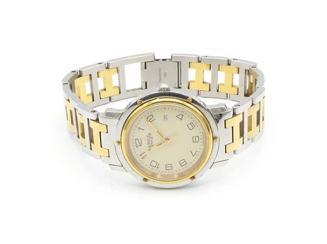 Wunderschöne Hermès "Clipper" Uhr aus Edelstahl. Golden - Ansicht 4