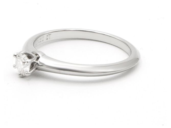 Tiffany & Co Solitaire Diamantring Platin 0,20ct Größe 51 Silber - Ansicht 4