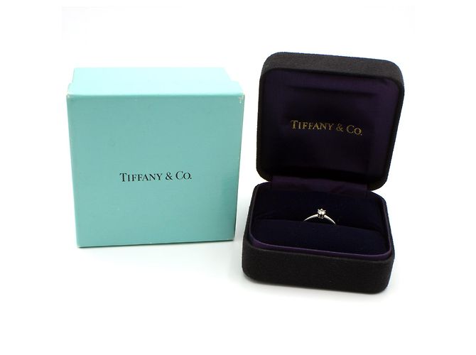 Tiffany & Co Solitaire Diamantring Platin 0,20ct Größe 51 Silber - Ansicht 5