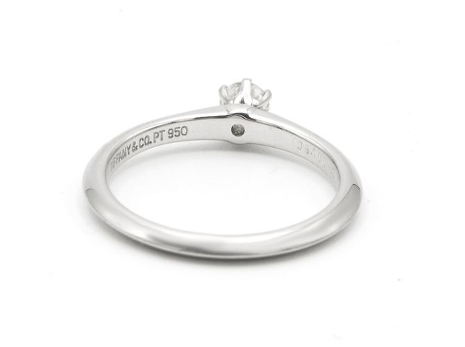 Tiffany & Co Solitaire Diamantring Platin 0,20ct Größe 51 Silber - Ansicht 7