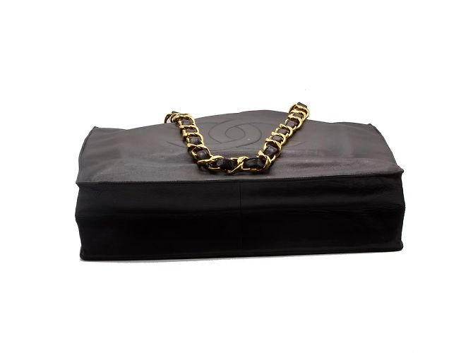 Borsa Chanel CC in pelle d'agnello nera Nero - vista 5