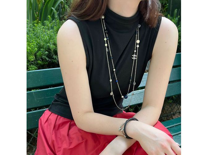 Superbo collier lungo di Chanel. Argento - vista 3