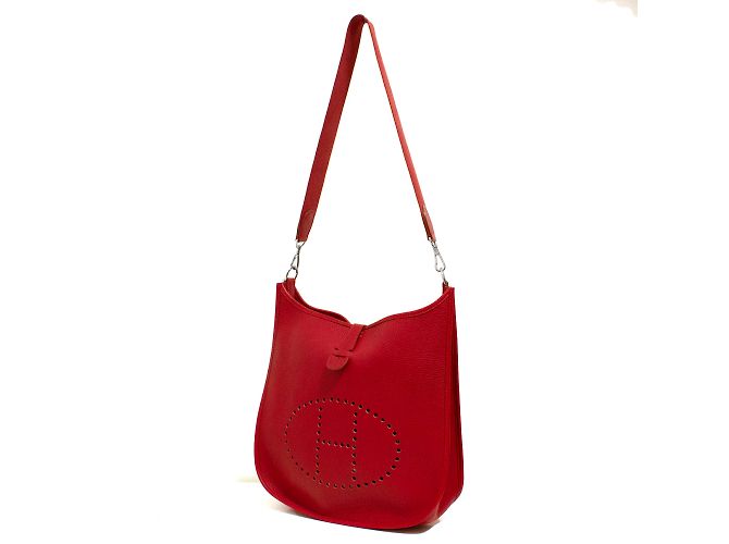Hermès Evelyne Schultertasche. Rot - Ansicht 3