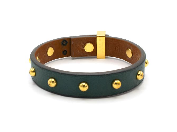 Bracciale Hermès Mini Dog Médor pelle verde - vista 2