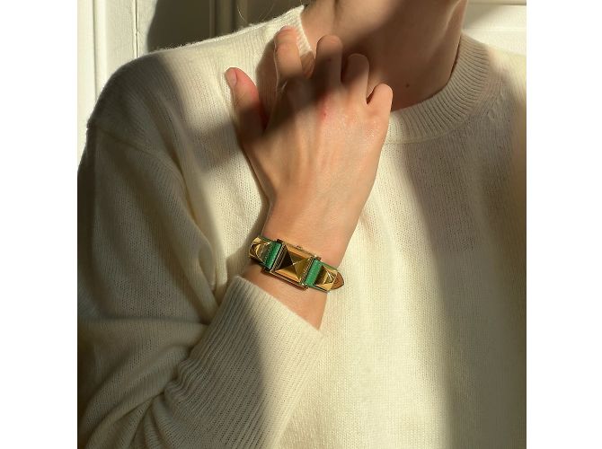 Orologio da donna Hermès Médor placcato oro D'oro - vista 5