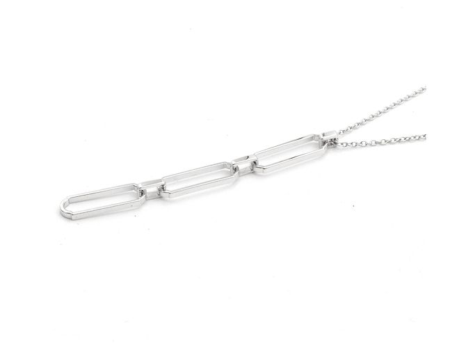 Collana Tiffany & Co in oro bianco 18K con pendente a tre maglie Argento - vista 4